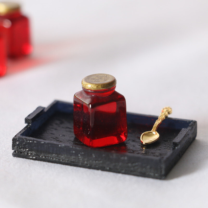 Little Ragdoll – confiture transparente au miel et à la fraise, accessoires de tir, pour maison, modèle Miniature de jeu alimentaire