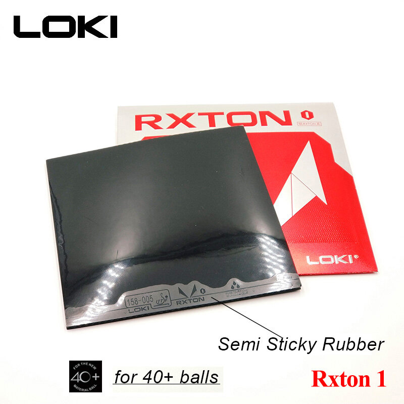 Loki Rxton 1-Raquette de tennis de table en caoutchouc, rouge, noir, 1 paquet, certifié ITTF, pour 40 + Ikong