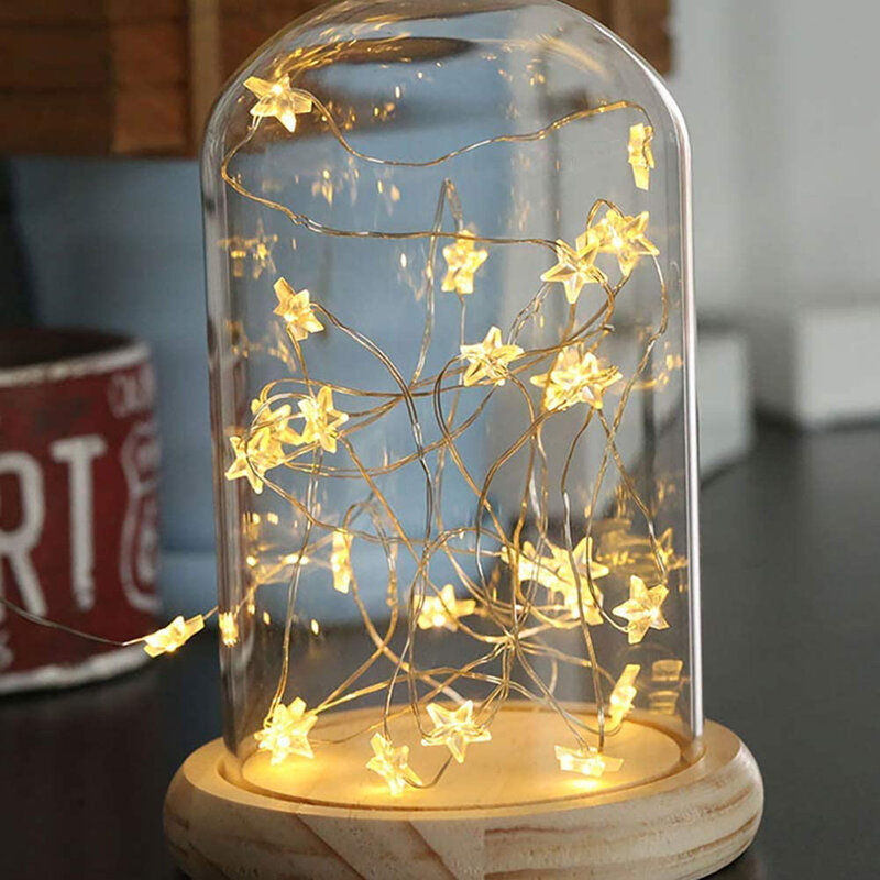Luci a forma di stella a LED 2M/3M a batteria luci a filo di rame scintillio luci per decorazioni natalizie
