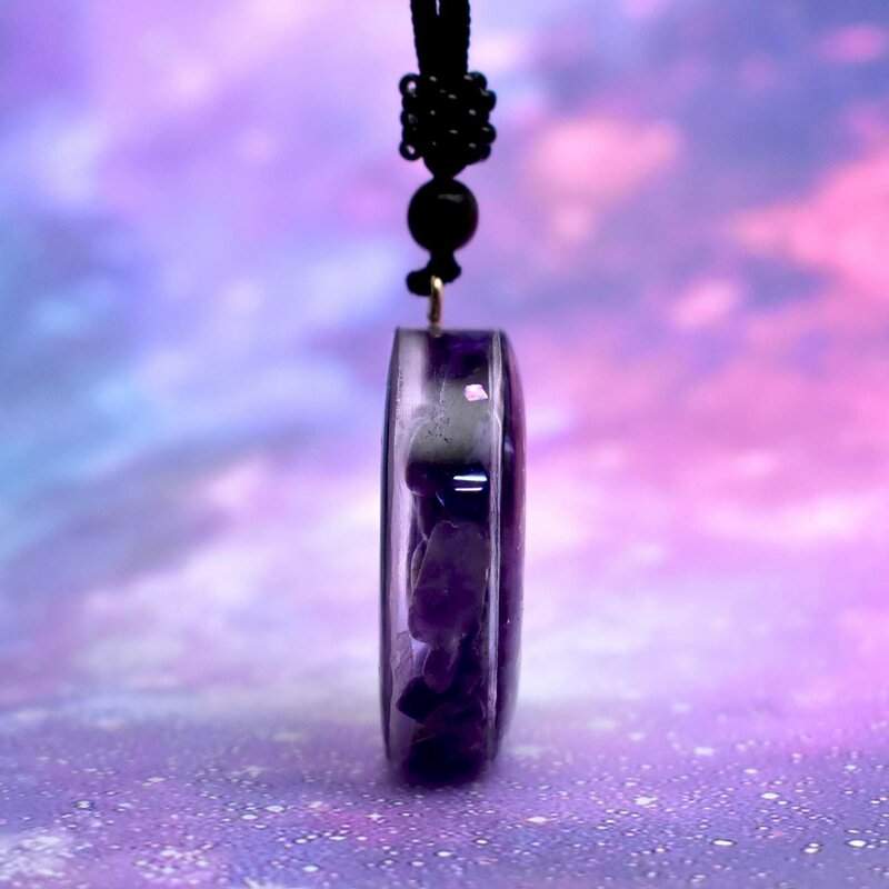 Looker reiki pingente orgonita, pingente com concha natural amuleto de cristal decoração para homens e mulheres