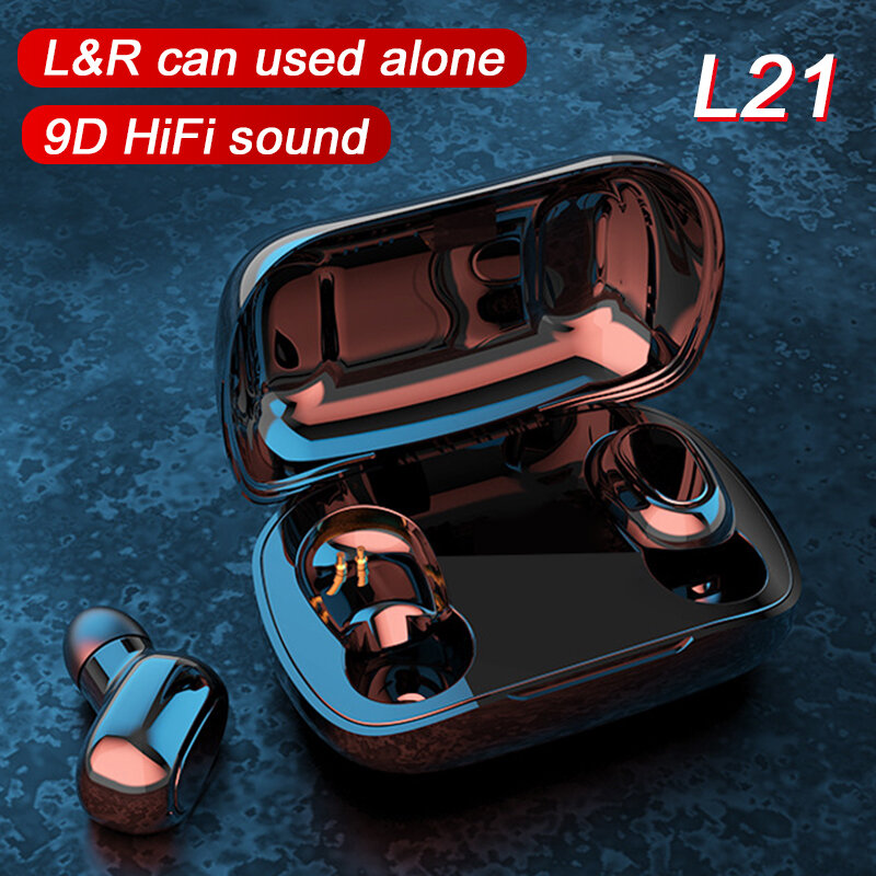 Arlado L25 bezprzewodowe słuchawki Bluetooth L22 słuchawki douszne z wyświetlaczem Led słuchawki L21 wodoodporne słuchawki z redukcją szumów