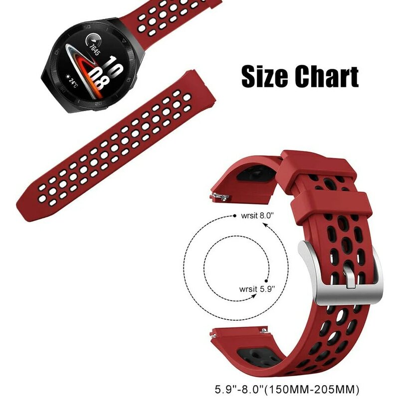 Watch Band for Huawei Watch GT 2e Waterproof Replacement Sport Strap, Soft Silicone Band for Huawei Watch GT 2e Bracelet