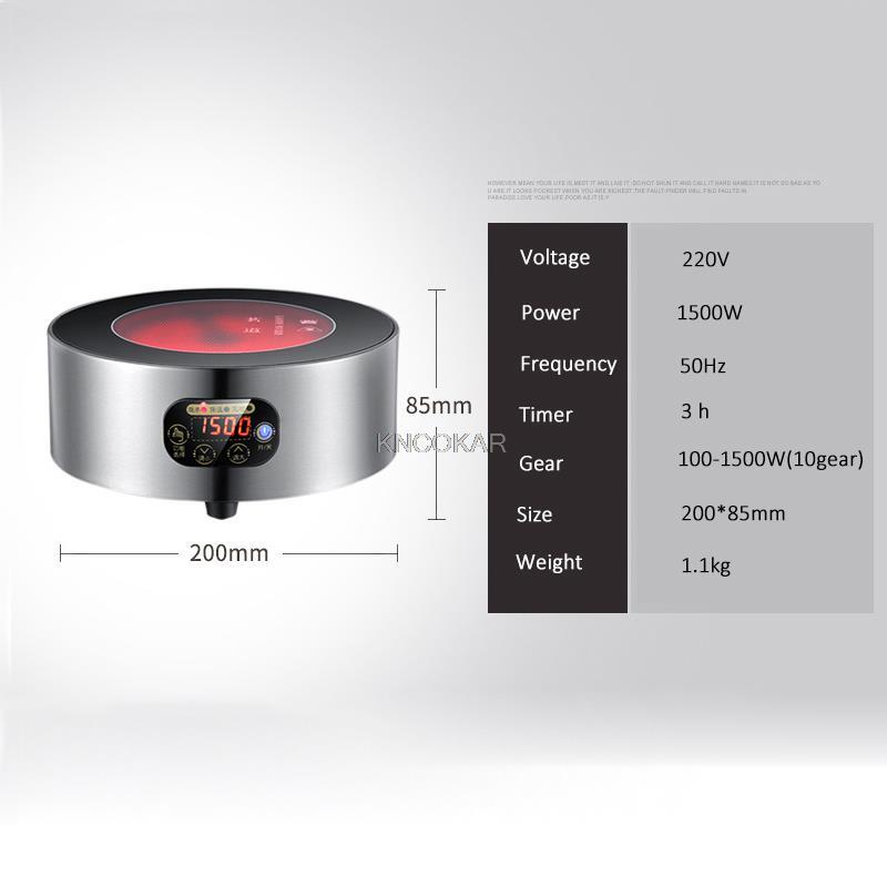 Mini aquecedor elétrico, placa de 220v com aquecedor multifuncional para chá, forno de aquecimento, utensílio de cozinha 1500w