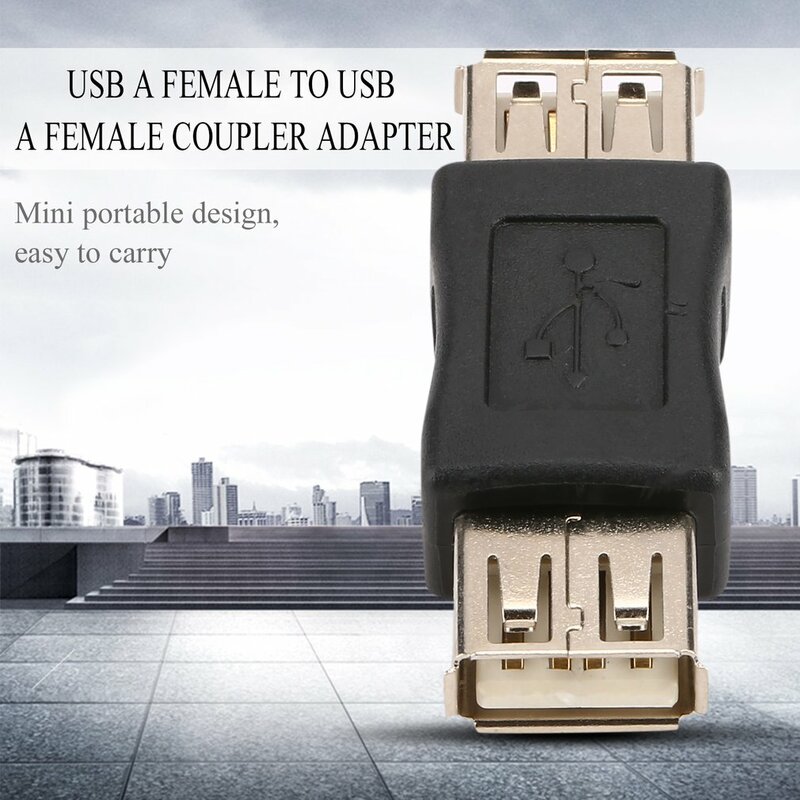USB 2.0 نوع A أنثى إلى أنثى مقرنة USB محول موصل إلى F / F تحويل التطبيق في الإضاءة