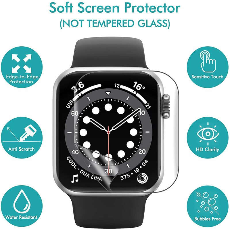 3D Full Cover Plating Soft Hydraulic Film For Apple Watch Series 7 45mm 41mm Smart Watch Screen Protector Film Anti-Scratch film