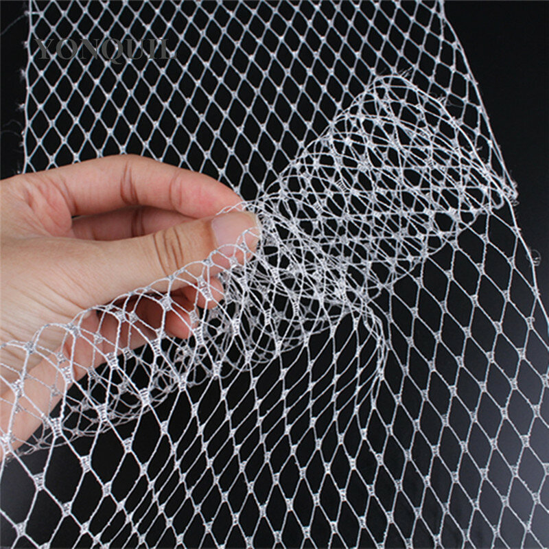 Cô Dâu LỒNG CHIM Mạng Che Mặt 23CM Rộng Cho Đám Cưới Mũ Lưới Tự Làm Tóc Phụ Kiện Nón Veillings Vải Fascinator Chất Liệu Lưới