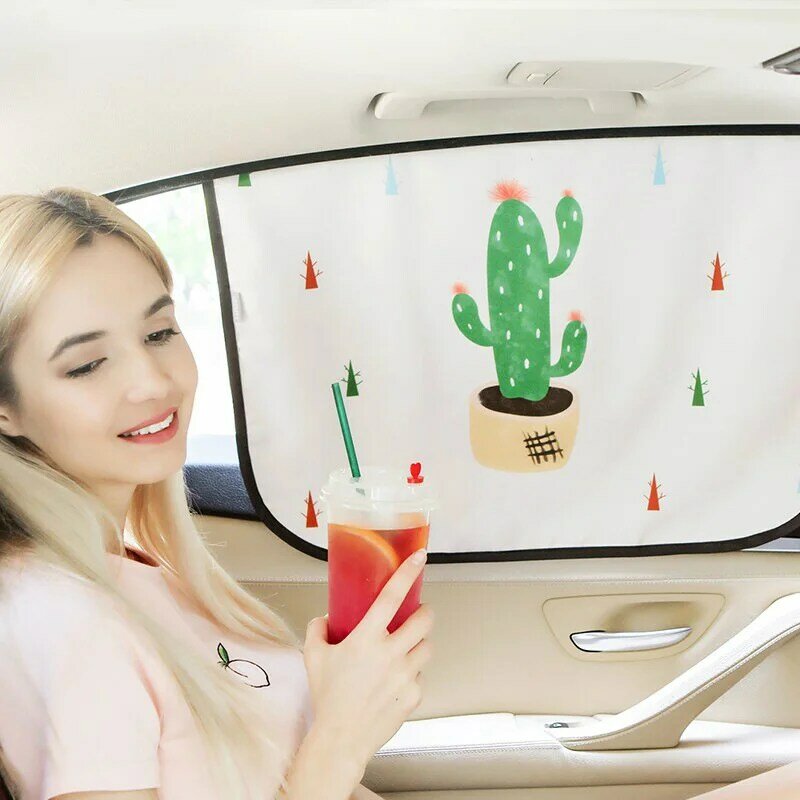Kurtyna magnetyczna w okno samochodu osłona przeciwsłoneczna Cartoon uniwersalna osłona przeciwsłoneczna na boczną szybę ochrona UV dla dzieci dzieci