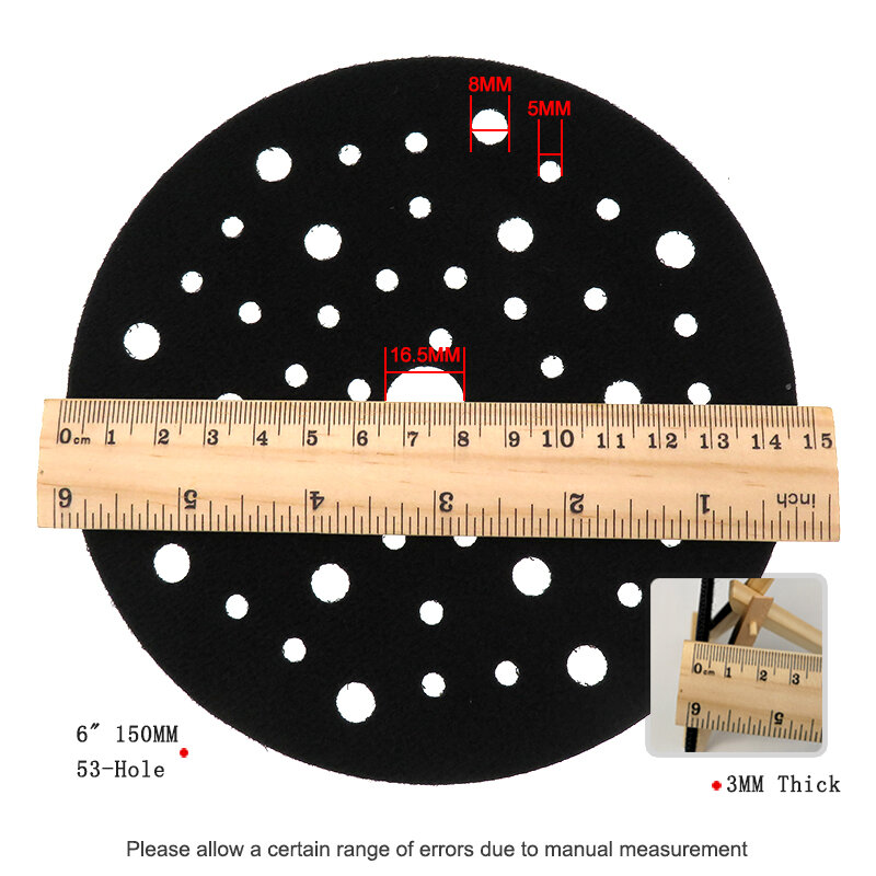 Disque de protection de surface pour ponceuse orbitale aléatoire, 2 pièces, 6 pouces, 150mm