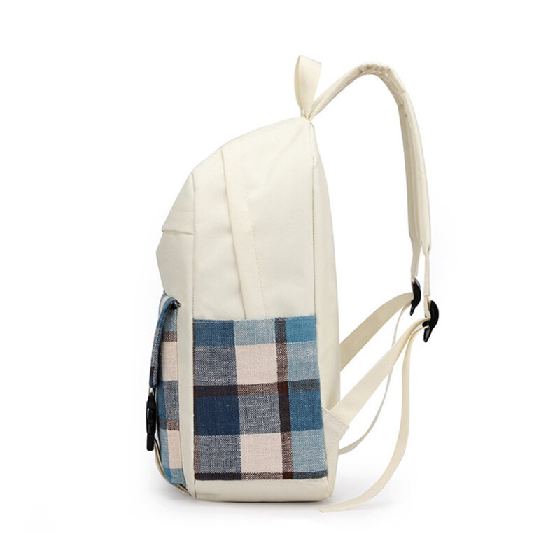 Bolso escolar de lona de estilo tartán británico para niña y mujer, mochila de gran capacidad, informal, para estudiantes, bolso de viaje para mujer