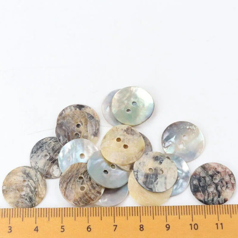 Botones de costura de concha Natural, accesorios de costura de concha redonda, mopa de nácar de Japón, 50 piezas, 20/18/15/12/10mm, 2 agujeros