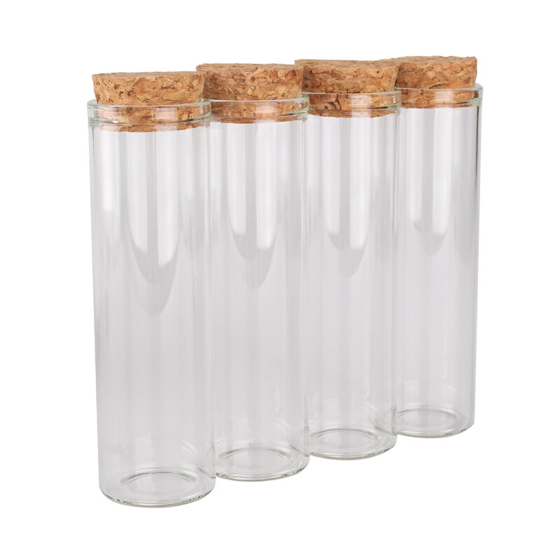 Frascos de vidro da especiaria das embarcações de vidro dos frascos para o ofício da arte garrafa de vidro dos tubos de teste de 5 pces 50ml 30*100mm com tampas de cortiça