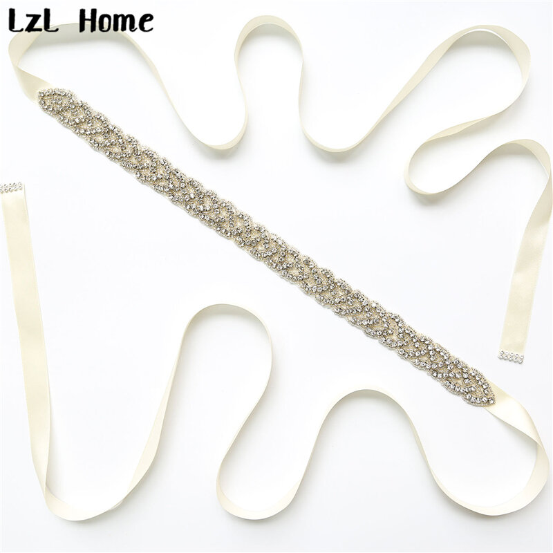 LzL Home Women's rhinestone belt 100% handmade wedding accessories bridal belt best-selling bridal party white rhinestone belt