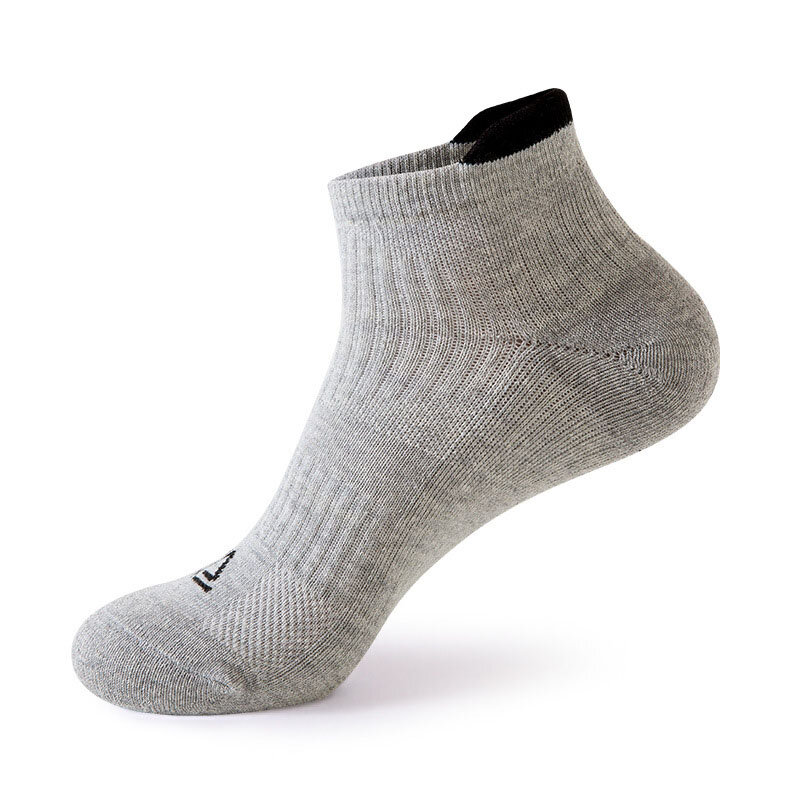 5 pares otoño deportes Deporte Calcetines para los hombres de algodón transpirable desodorante secado rápido calcetines tobilleros marca
