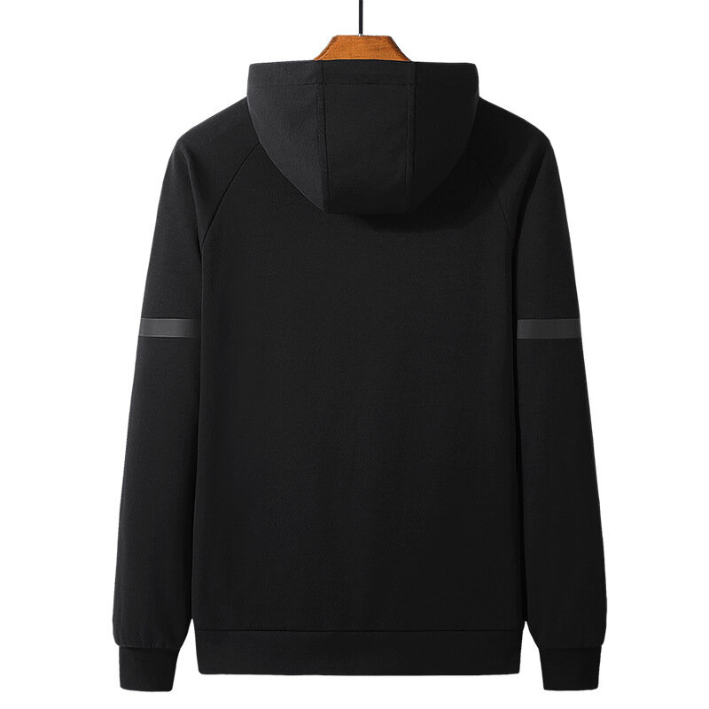 Мужская толстовка с капюшоном, черная утепленная куртка с флисовой подкладкой, большие размеры 8xl 7xl 6xl, верхняя одежда для осени и зимы, 2019