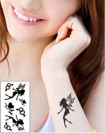 방수 임시 문신 스티커 발목 손목 천사 큐피드 천재 문신 스티커 플래시 문신, 여자를 위한 가짜 문신