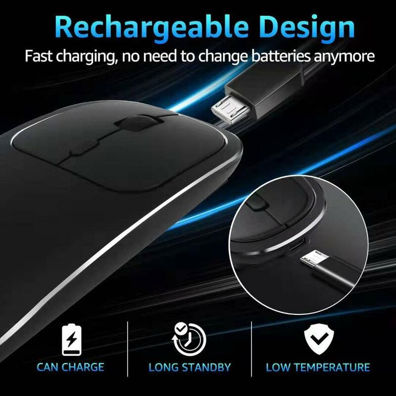 Ratón de carga inalámbrica, mouse ergonómico de 2,4 GHz, mini tableta ultrafina silenciosa, ratón portátil de alta calidad de aleación de aluminio.