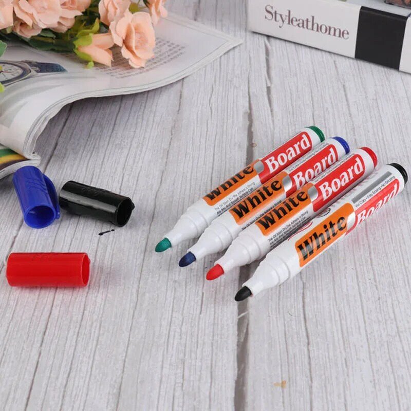 4+1pcs Colorful Whiteboard Pen Set Built In Eraser School Classroom Supplies White Board Marker Children's Drawing