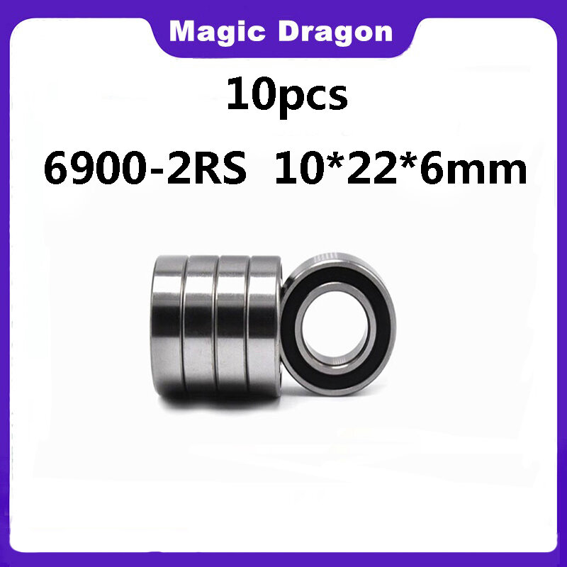 10pcs ABEC-5 6900-2RS RS 10x22x6mm Deep Groove Ball Bearing Double Seal Thin Section 6900 2rs Ball Bearings
