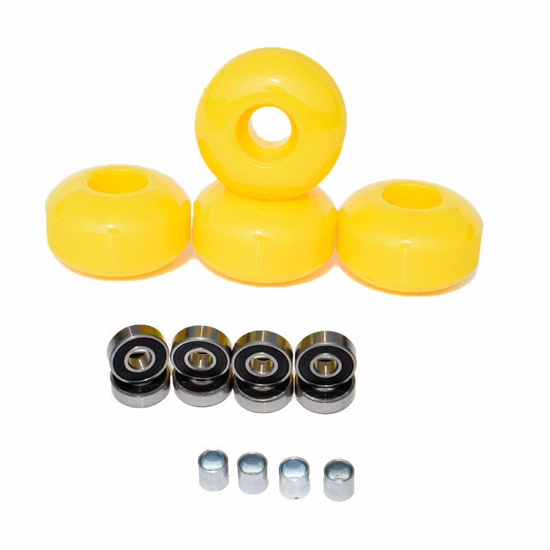 Colourful 4pcs 52×32mm Double skateboard wheels with bearings complete PU Wheels Skateboard parts Colorful ABEC-9 Speed bearing