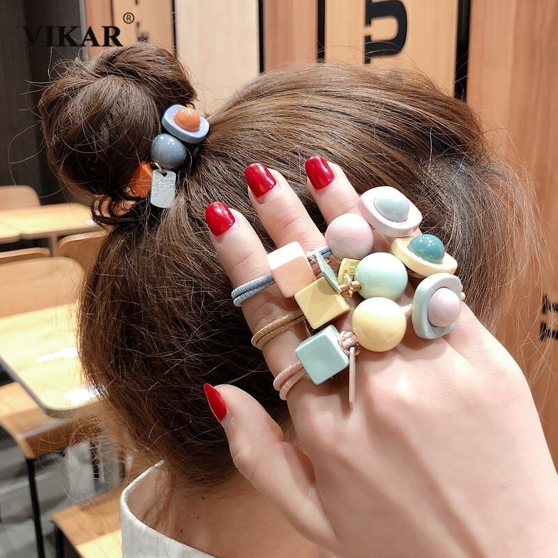 Nowe kobiety śliczne Ball elastyczne gumki do włosów jesień kucyk Organza Scrunchie zestaw gumki do włosów moda akcesoria do włosów nakrycia głowy VIKAR