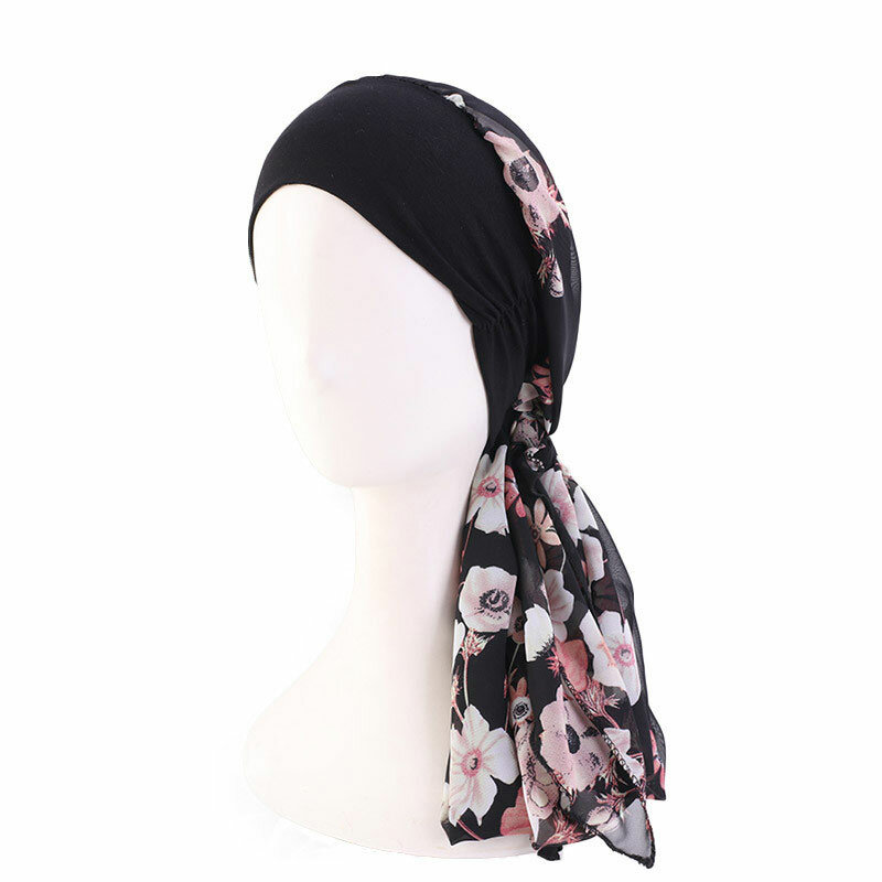 Elastic Wide Edge Hat Turban Bandanas Round  Headscarf Chemo Head Scarves Pre-Tied Headwear Bandana Tichel for Ladies Turbante