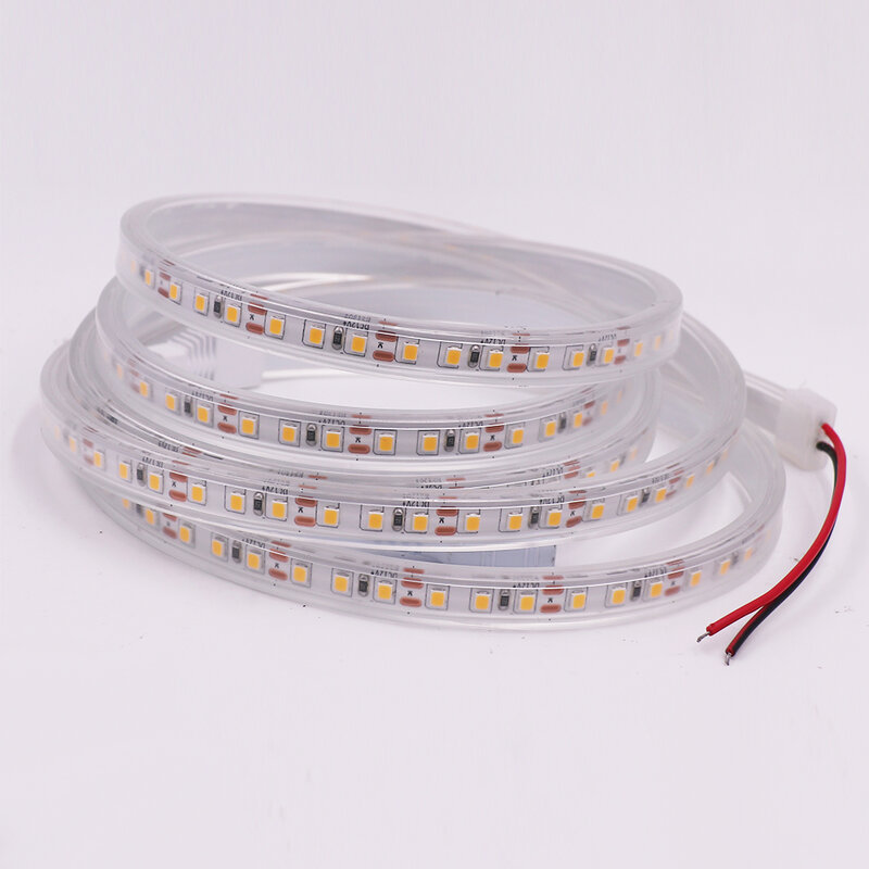 شريط إضاءة LED مرن SMD2835 ، 12 فولت ، 24 فولت ، 120 صمام ثنائي/م ، شريط إضاءة مقاوم للماء IP67 ، أبيض طبيعي 4000 كيلو/دافئ