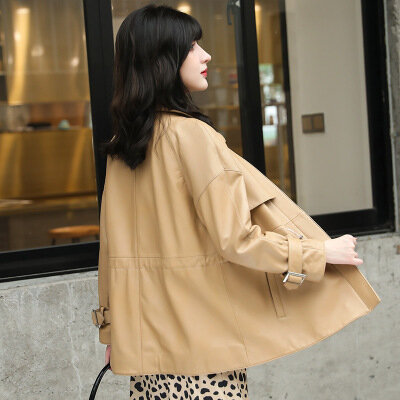 Tao Ting Li Na Women Spring Genuine Real Sheep Leather Jacket R41
