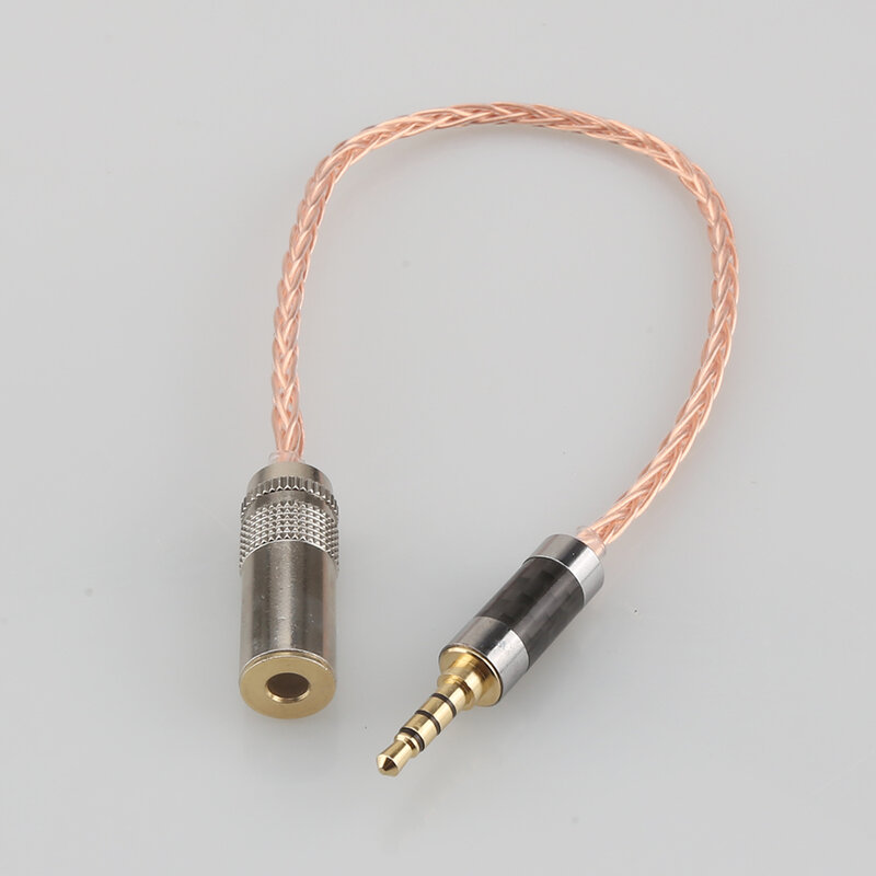 Wysokiej jakości 3.5mm TRRS męski do 4.4mm kobiet zrównoważony Adapter 8 rdzeni 7N OCC HiFi posrebrzane Adapter Audio kabel