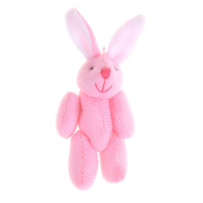 Mini colgante de oso de conejo de peluche suave, llavero, ramo de juguete, muñeca, adornos DIY, regalos, 3,5/4/4, 5/6/8cm, nuevo