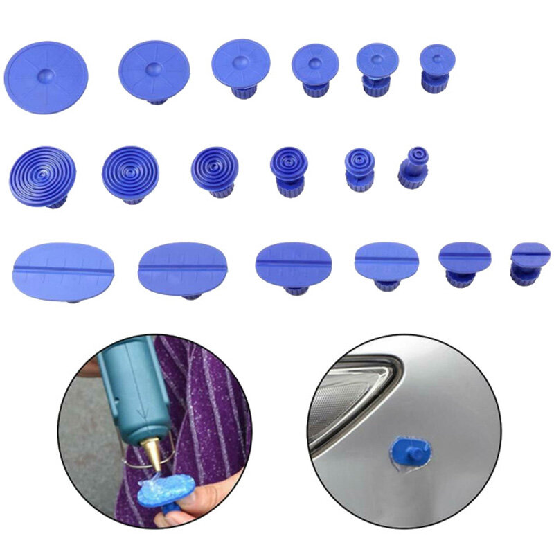 18 pièces/ensemble universel Auto voiture joint Dent réparation bleu outil de suppression plastique renforcé Applicable à tous les extracteurs sans levier