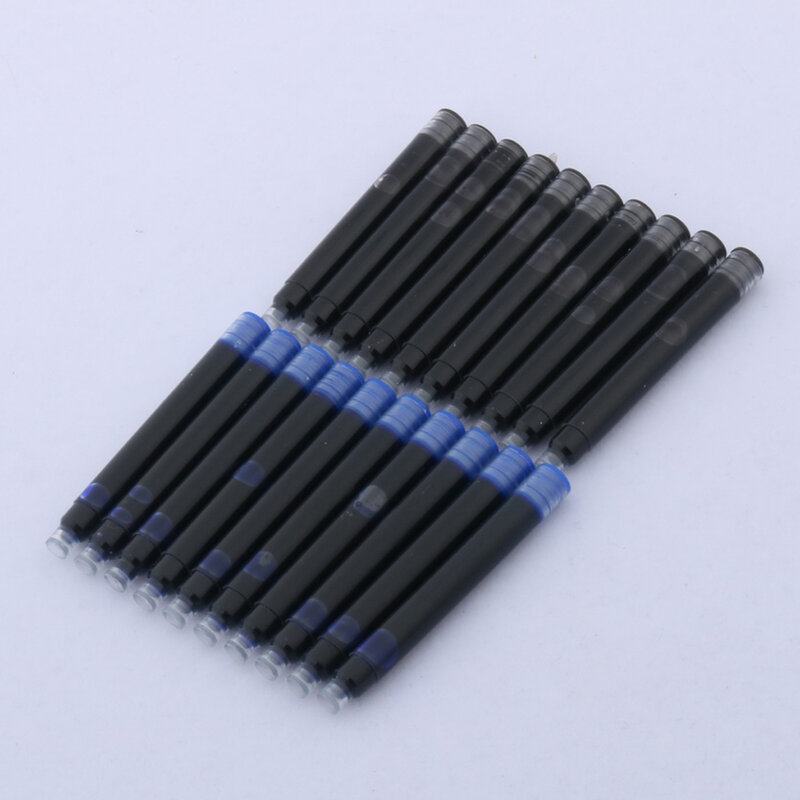 Alta qualità 25 pezzi nero universale penna stilografica cartucce d'inchiostro ricarica penna colore 2.6mm 3.4mm articoli di cancelleria per ufficio