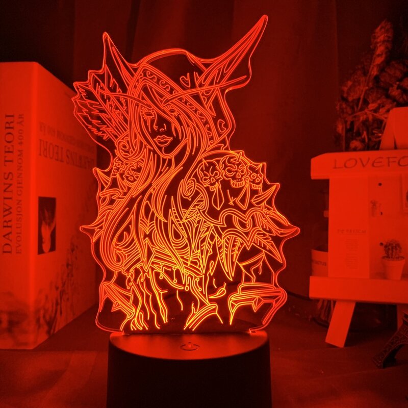 WOW World 3d Led Night Light for Kids room The Dark Lady Nightlight The Banshee Queen Table Lamp