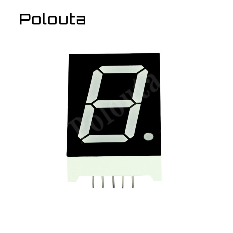 Polouta 3.0 بوصة 1 بت LED وحدة عرض أنبوب رقمي الكاثود المشترك والأنود الأحمر ثنائي النواة الرقمية أنبوب العلوي والسفلي قدم