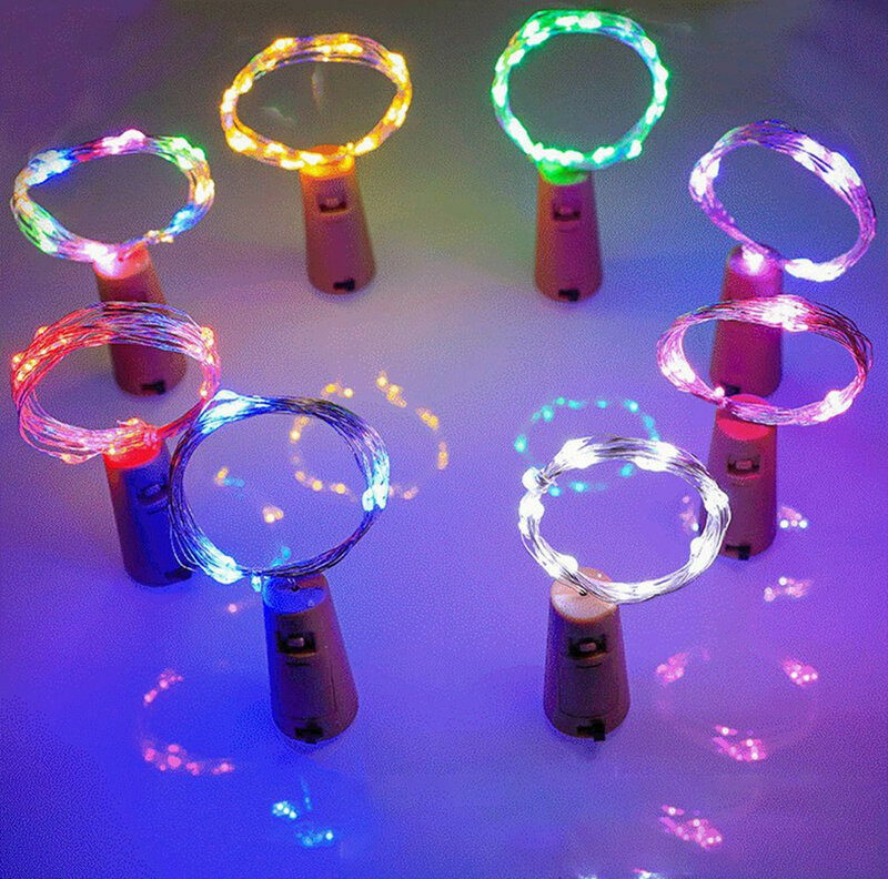 1/2/3m LED Wine Bottle Lights Solar Cork Wine Bottle Stopper Copper Wire String Fairy Lamps For Indoor Outdoor Party Decoration