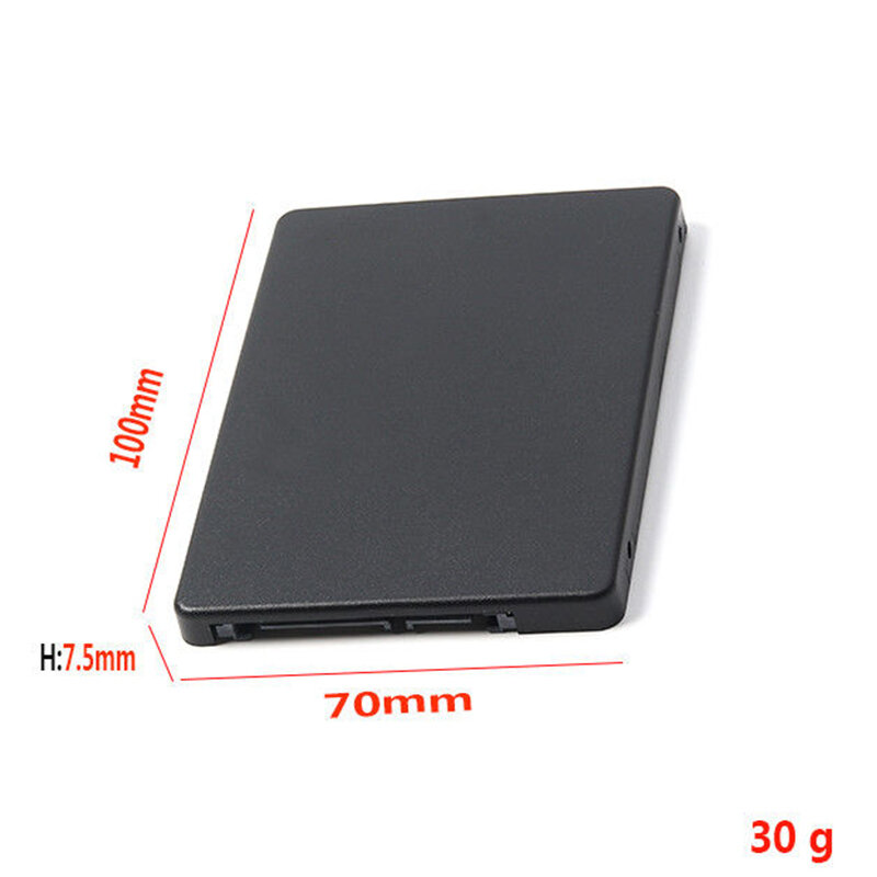 Mini Pcie mSATA SSD a tarjeta adaptadora SATA3 de 2,5 pulgadas con estuche de 7 mm de espesor negro