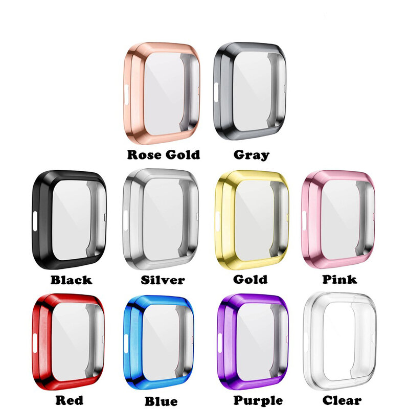 Screen Protector Case for Fitbit Versa 2 All-Around Ultra Slim Soft TPU Watch Cover Protective Bumper Shell Accessories