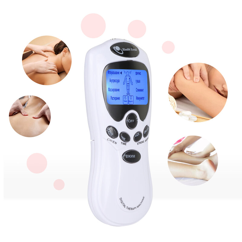 Dez corpo massageador digital acupuntura ems dispositivo de terapia pulso elétrico massageador estimulador muscular alívio da dor fisioterapia