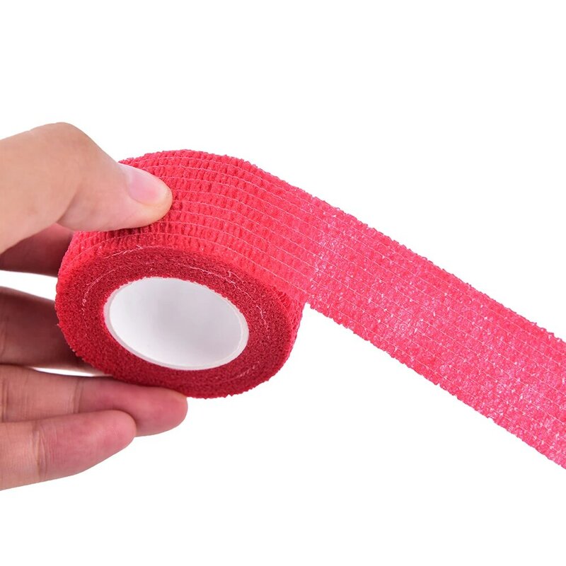 2.5cm x 4.5m 1 sztuk Cohesive elastyczny bandaż bawełna bandaż przyczepny taśmy sportowe siebie przylepny bandaż elastyczny 11 kolorów