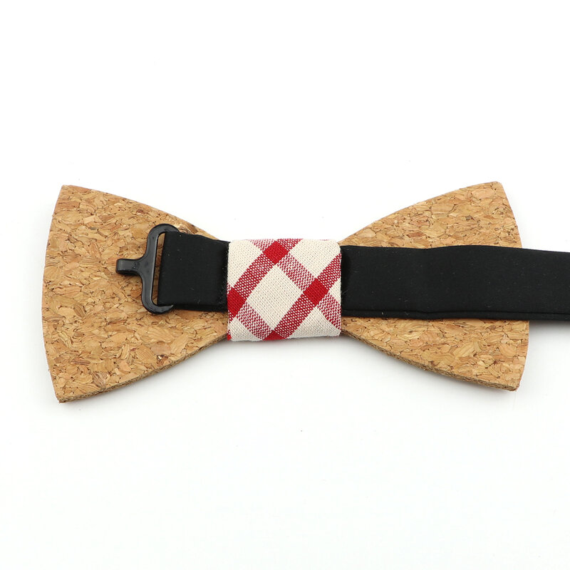 Nowość korek drewniany motyl krawat zestaw dla mężczyzn chusta chusteczka imitacja drewna Bowtie suknia ślubna projekt Fashion Party prezent