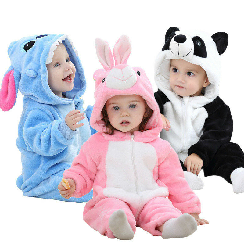 Winter Baby Clothes Panda Newborn Clothes Baby Girls Boys Romper Infant Clothing Jumpsuit Toddler Baby's Sets Stitch Pajamas