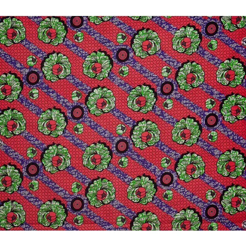 African Wax Fabric 2020 Hot Sale Tissus Real Wax Veritable Guaranteed Fabric Red African Printed For Sewing Dress Wedding