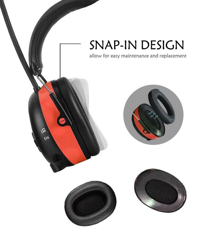 ZOHAN-auriculares DAB +/DAB/FM Dab, protección auditiva, orejeras electrónicas con Bluetooth, Protector de oído, batería de litio de 25dB