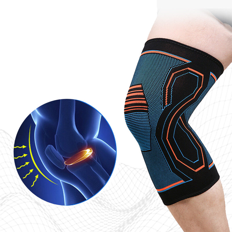 Compressão joelho cinta workout apoio do joelho para alívio da dor conjunta correndo ciclismo basquete malha joelho manga para adulto