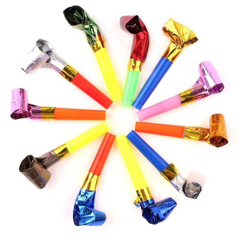 Multicolor Plastic Cheering Props,Cheerleading Air Horn,Blowing Horn,Children Whistle,Birthday Party Supplies,Cheerleader Supprt