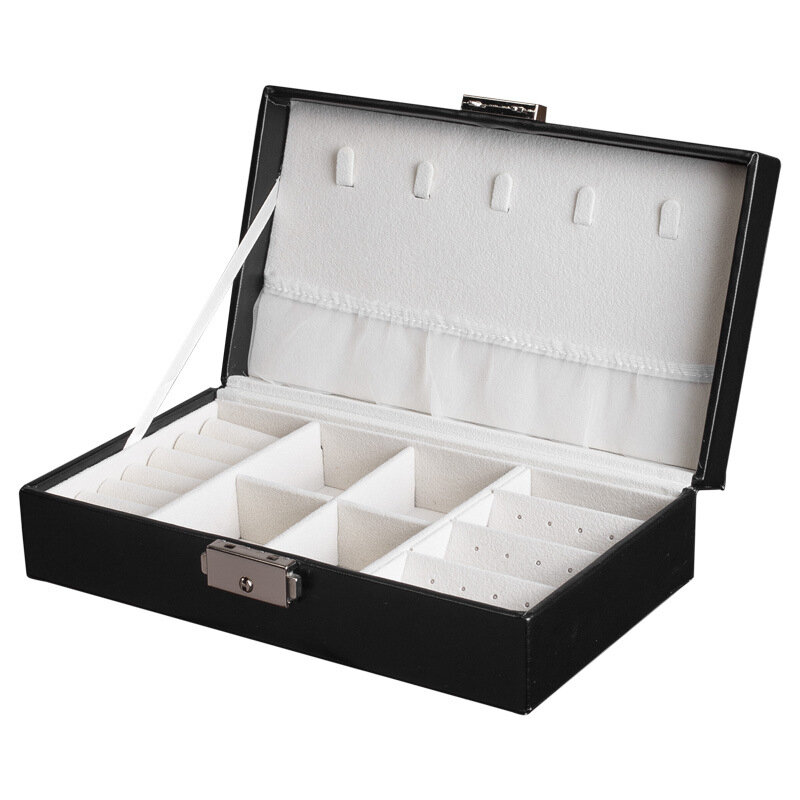 Jwwwbox preto branco caixa de exibição de jóias para mulheres meninas moda brincos colares pulseiras caixa de jóias jwbx30