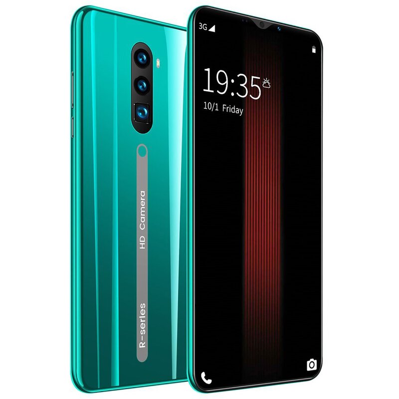 Rino3 pro 5.8 Polegada tela android telefone roxo água gota tela smartphone cor sólida telefone móvel forma legal moda