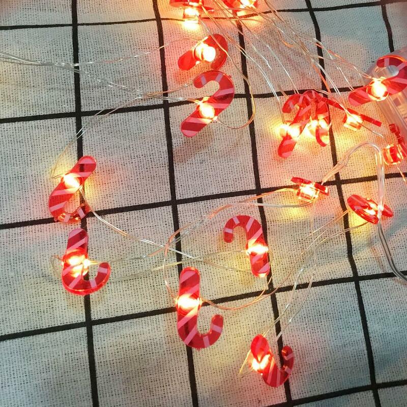 Guirlande lumineuse LED père noël flocon de neige 2M 20LED, arbre, décoration pour la maison, noël 2020, cadeau de nouvel an