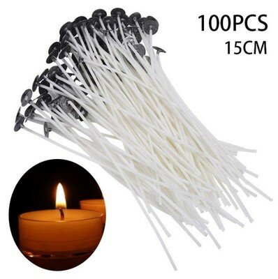 8-20Cm 100 Buah Lilin Sumbu Tanpa Asap Lilin Inti Kapas Murni untuk DIY Lilin Membuat Perlengkapan Pesta Sumbu Pra-wax