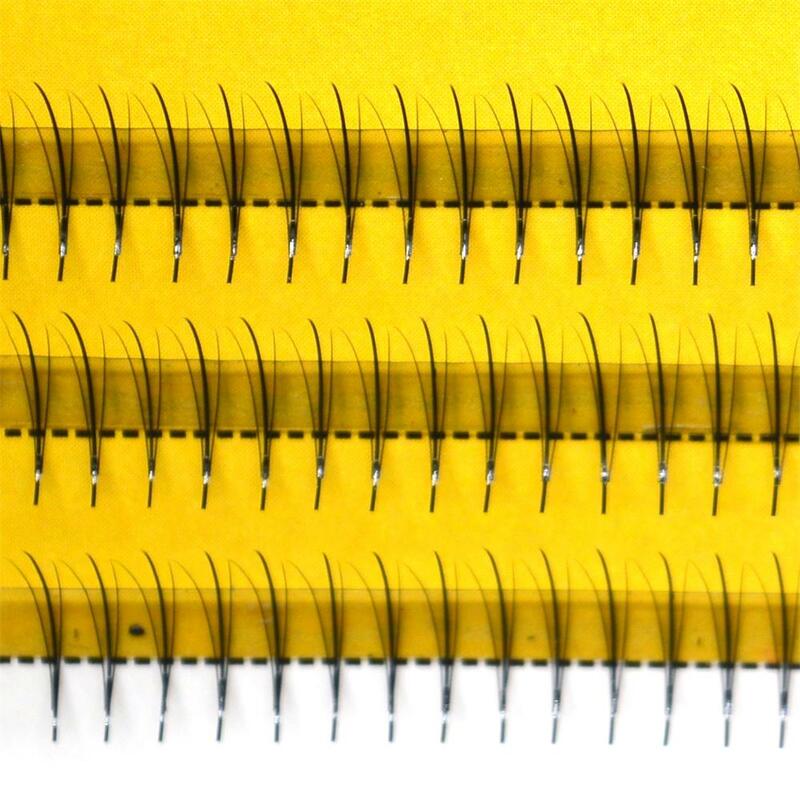 8 - 15 mm 3/5d c curl híbrido pré-feito fã chicote pré-fã semi permanente extensão cílios dupla cílios lash liso em cílios médios
