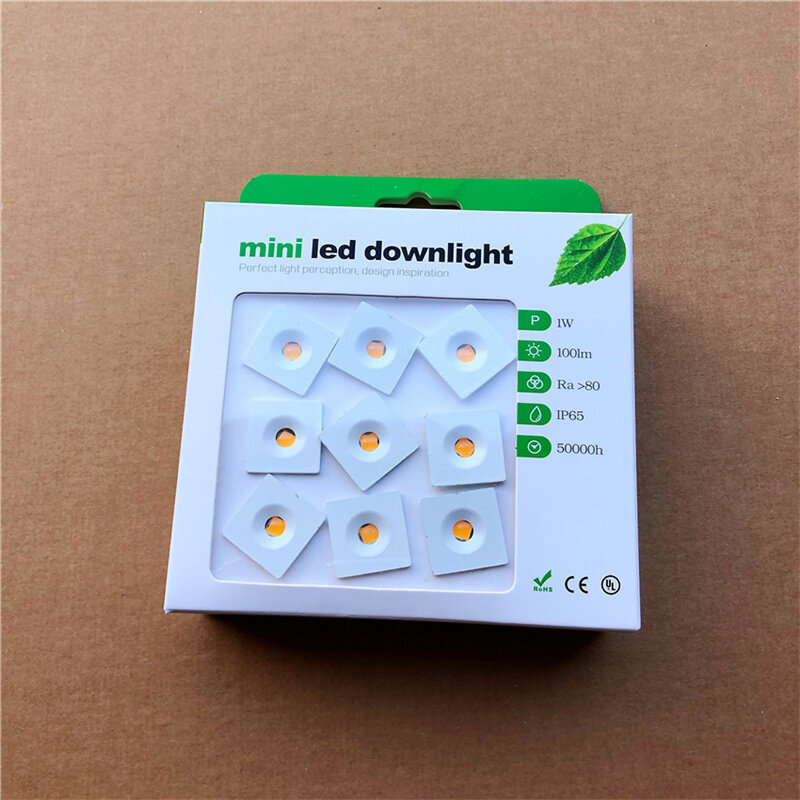 Mini ponto claro conduzido para o downlight, ip65 impermeável, com microplaqueta brilhante, projeto novo, 12v, 1w, 9 pcs/lot